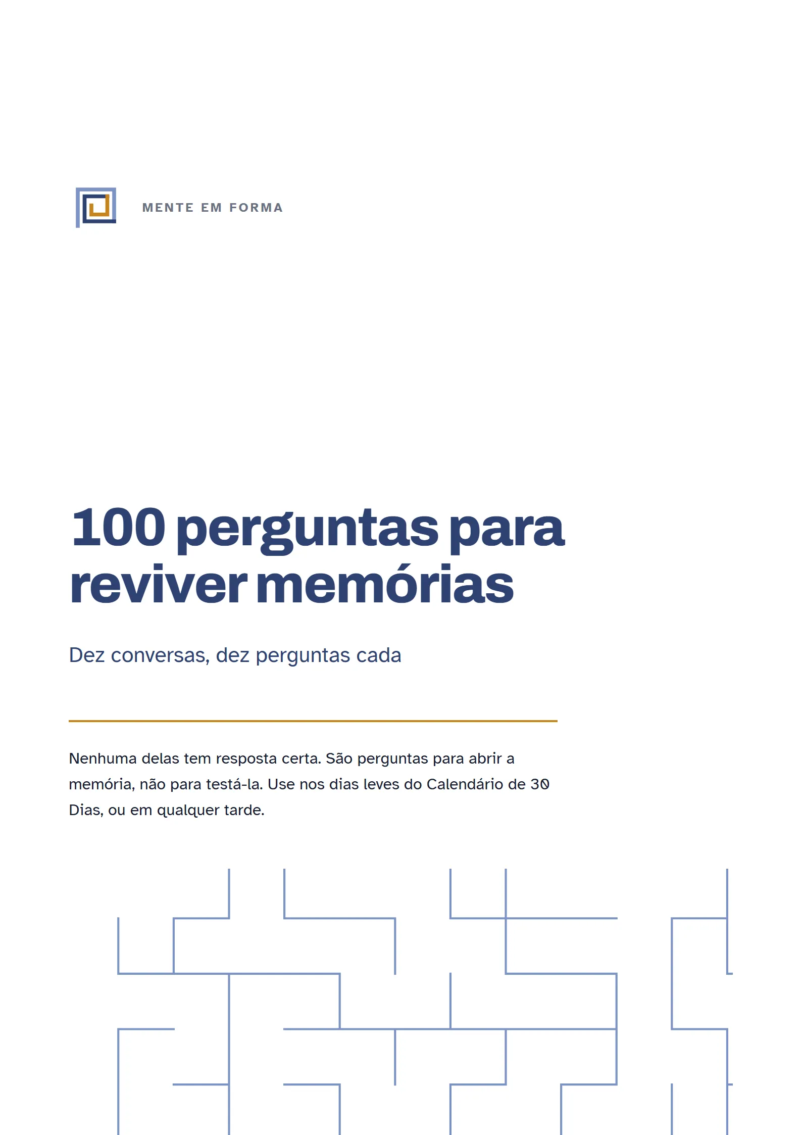 Capa do bônus 100 Perguntas para Reviver Memórias