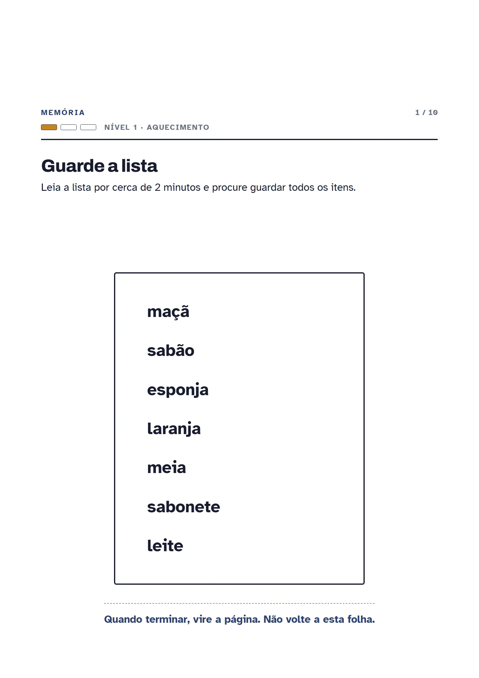 Folha do kit: Guardar e lembrar, do domínio Memória