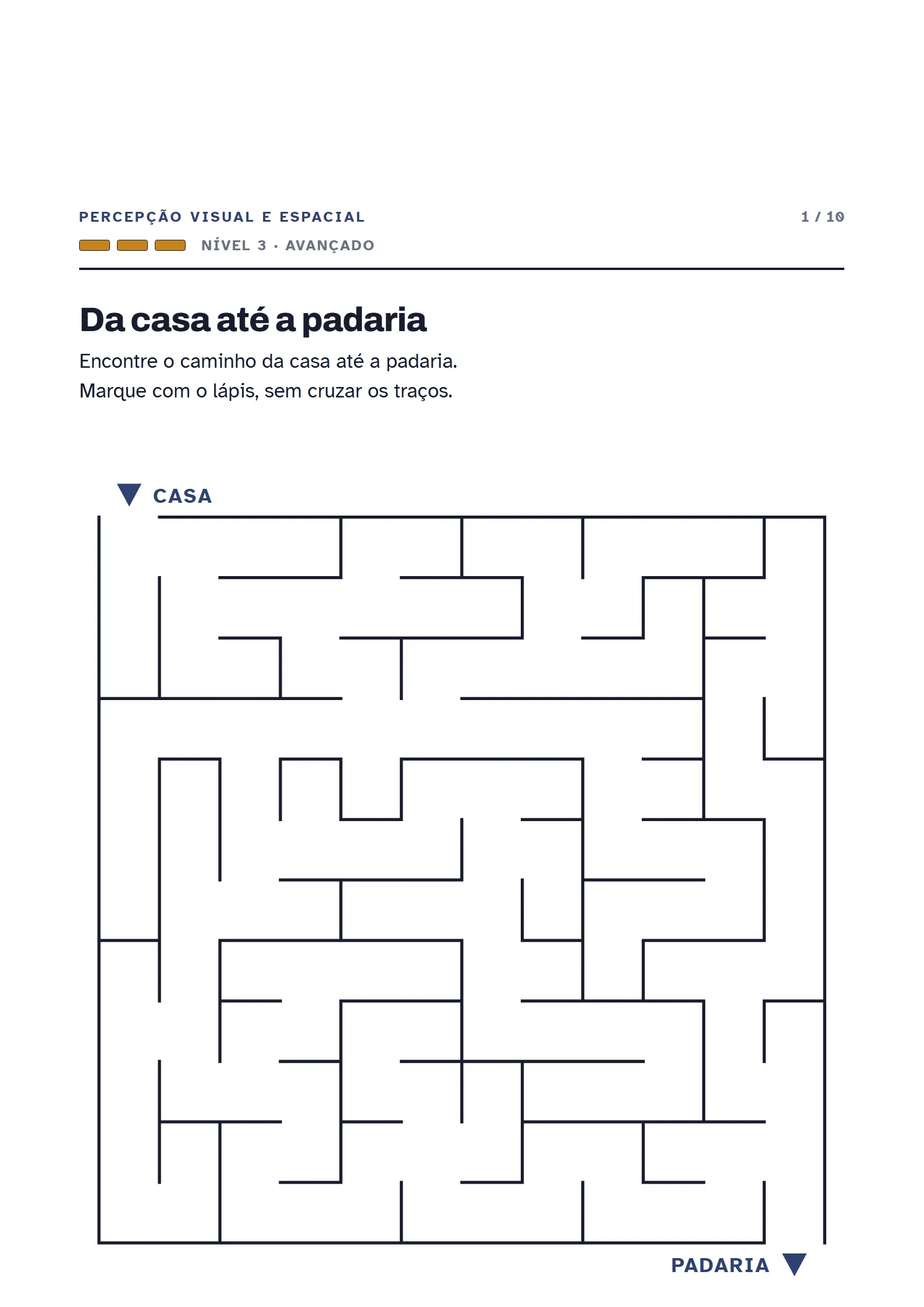 Labirinto do Nível 3, grade de 12 por 12